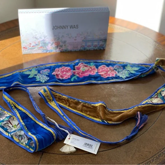 Johnny Was NWT Velvet/ Silk “Royal Belt” Floral 100% Silk Belts for Women | eBay main image 2